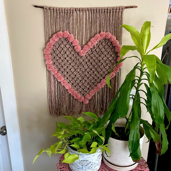 Other - Pom Pom Heart Wall Hanging